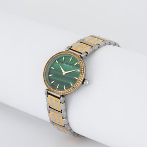 جينيفا صنقل فصوص فضي مع ذهبي مينا اخضر